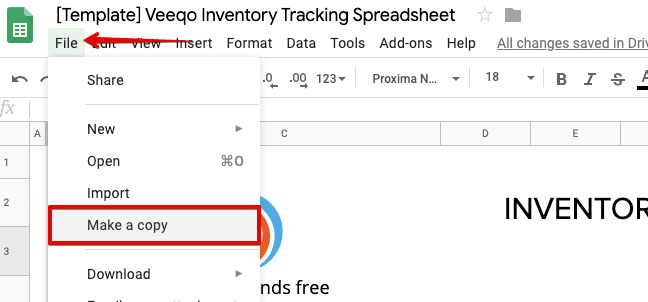 Make a copy in Google Sheets