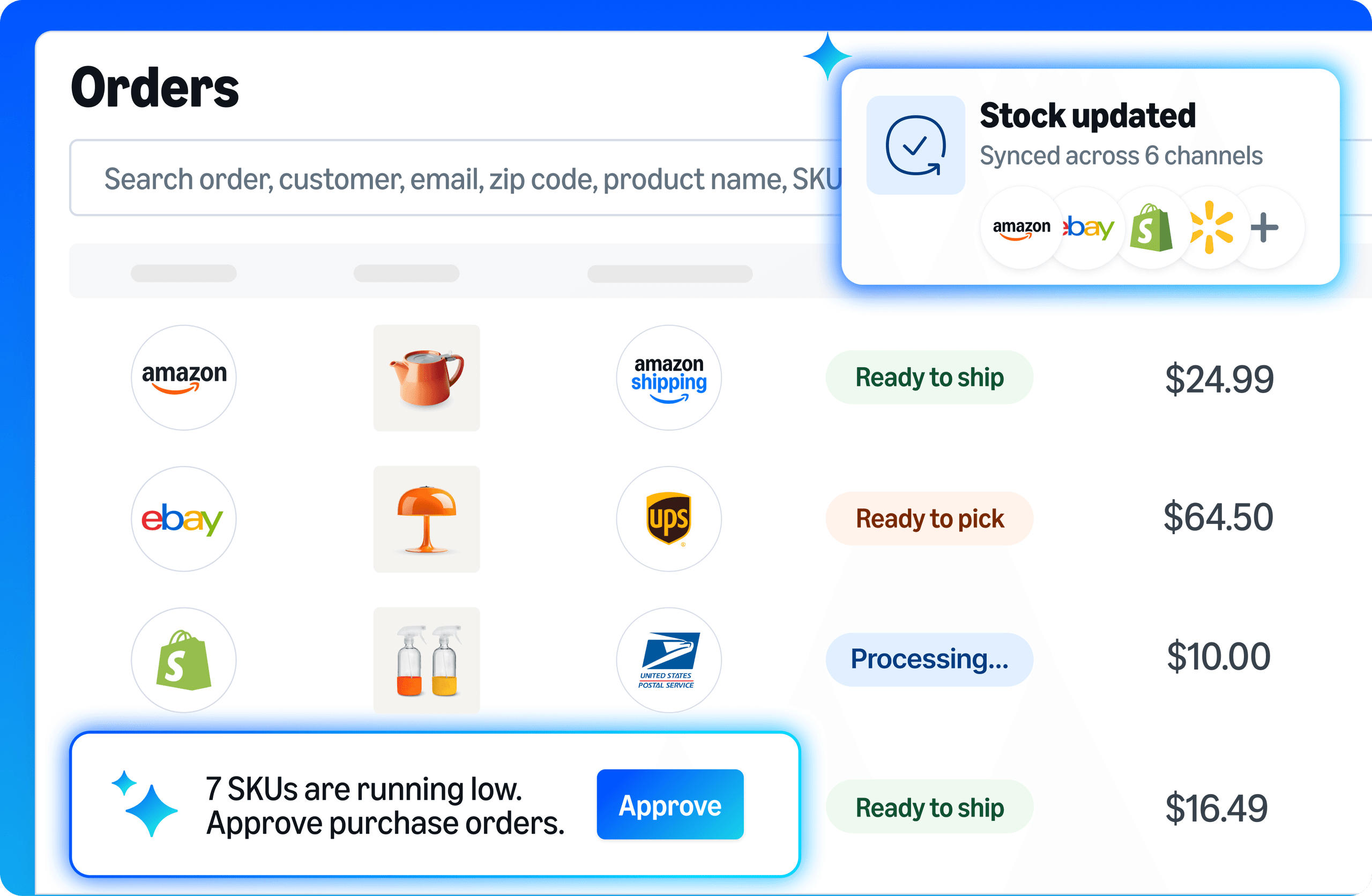 Operator homepage UI