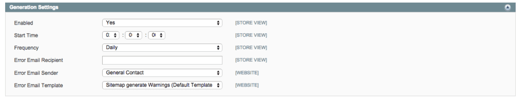 Set up a sitemap in Magento