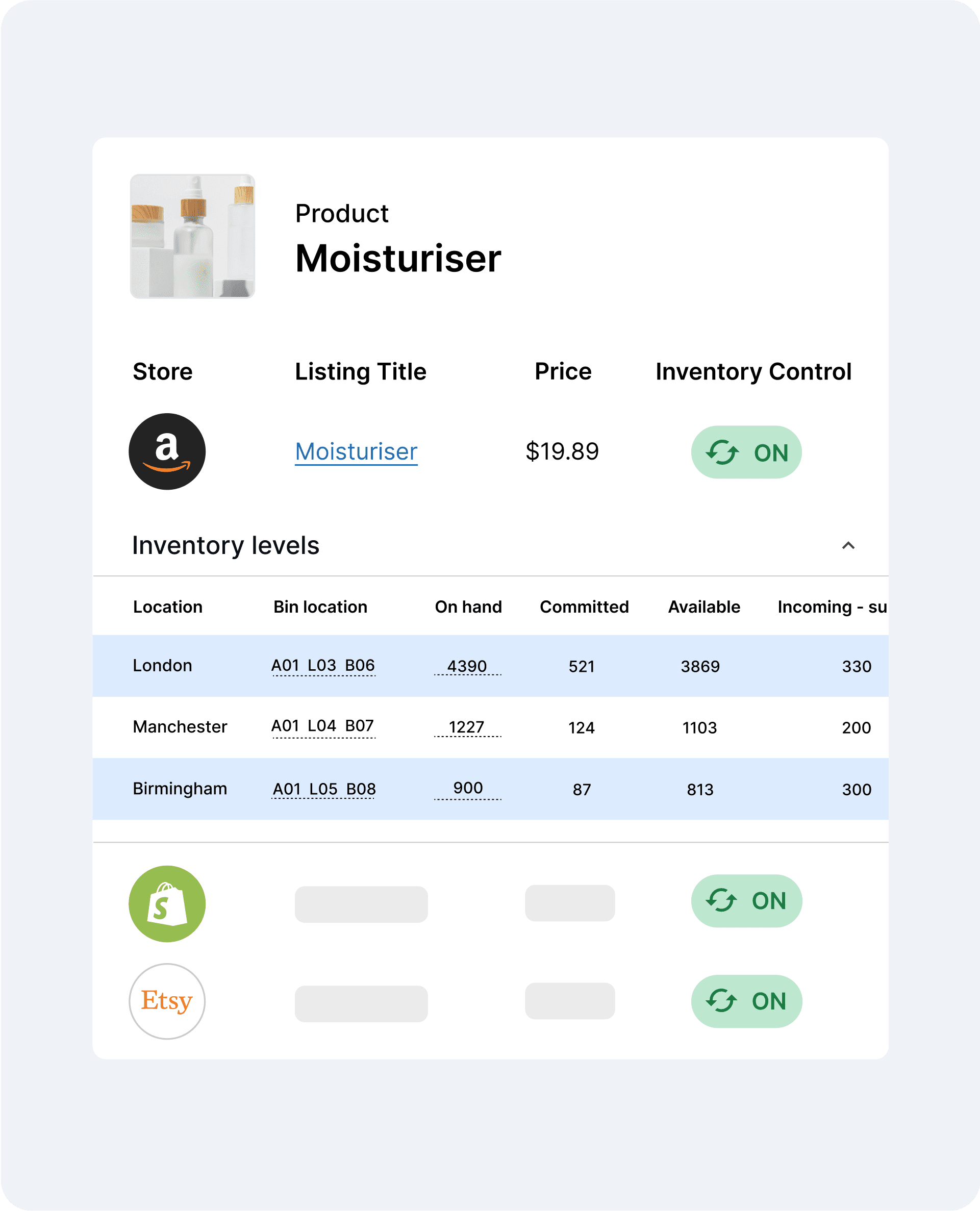 Inventory table 