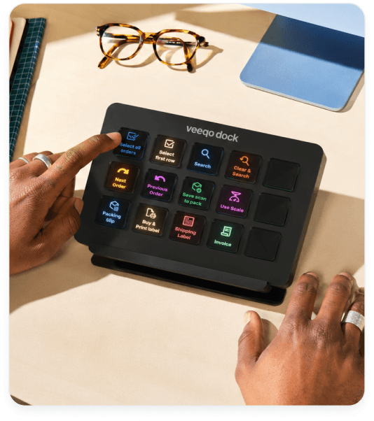 Veeqo Dock on desk