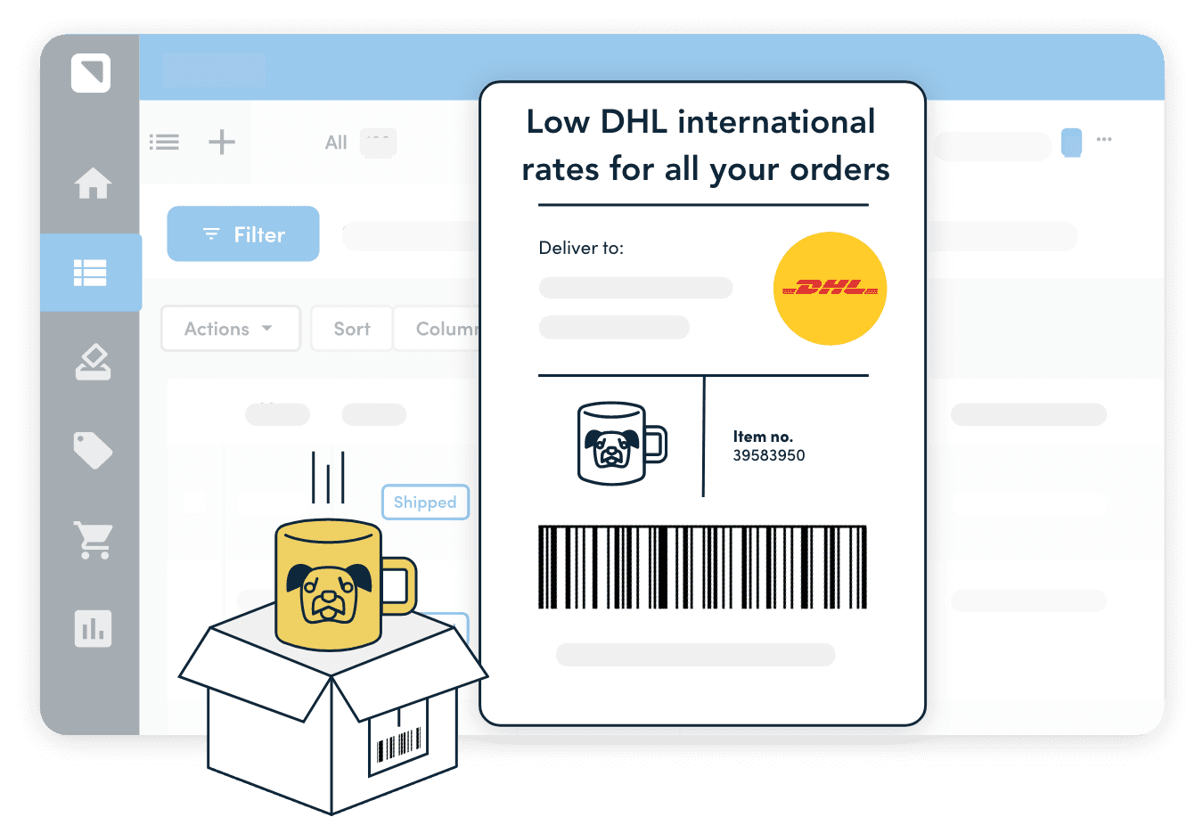  Immediate access to discounted DHL rates for international shipments 