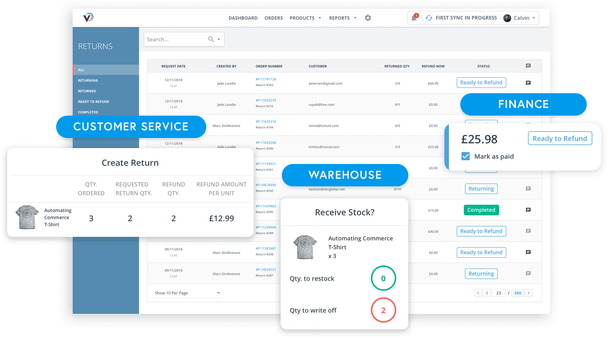 Returns process in Veeqo