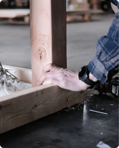 eChapps building table inside warehouse