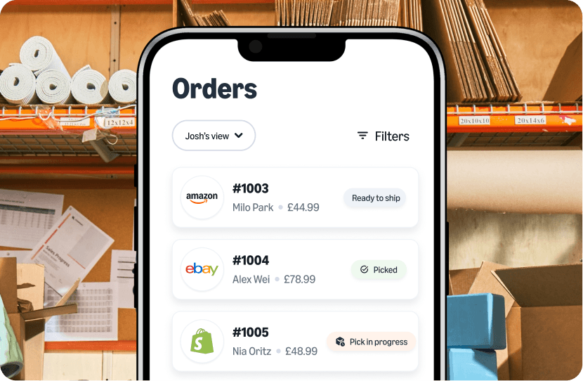 Image of stock syncing across Amazon, Ebay, Etsy and Shopify