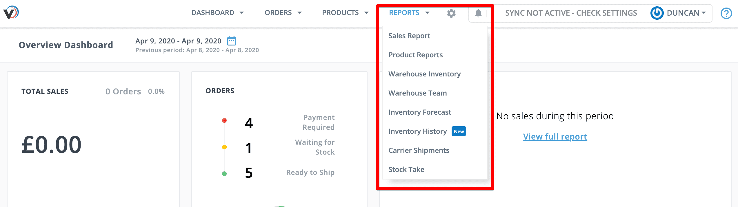 veeqo-reports-list