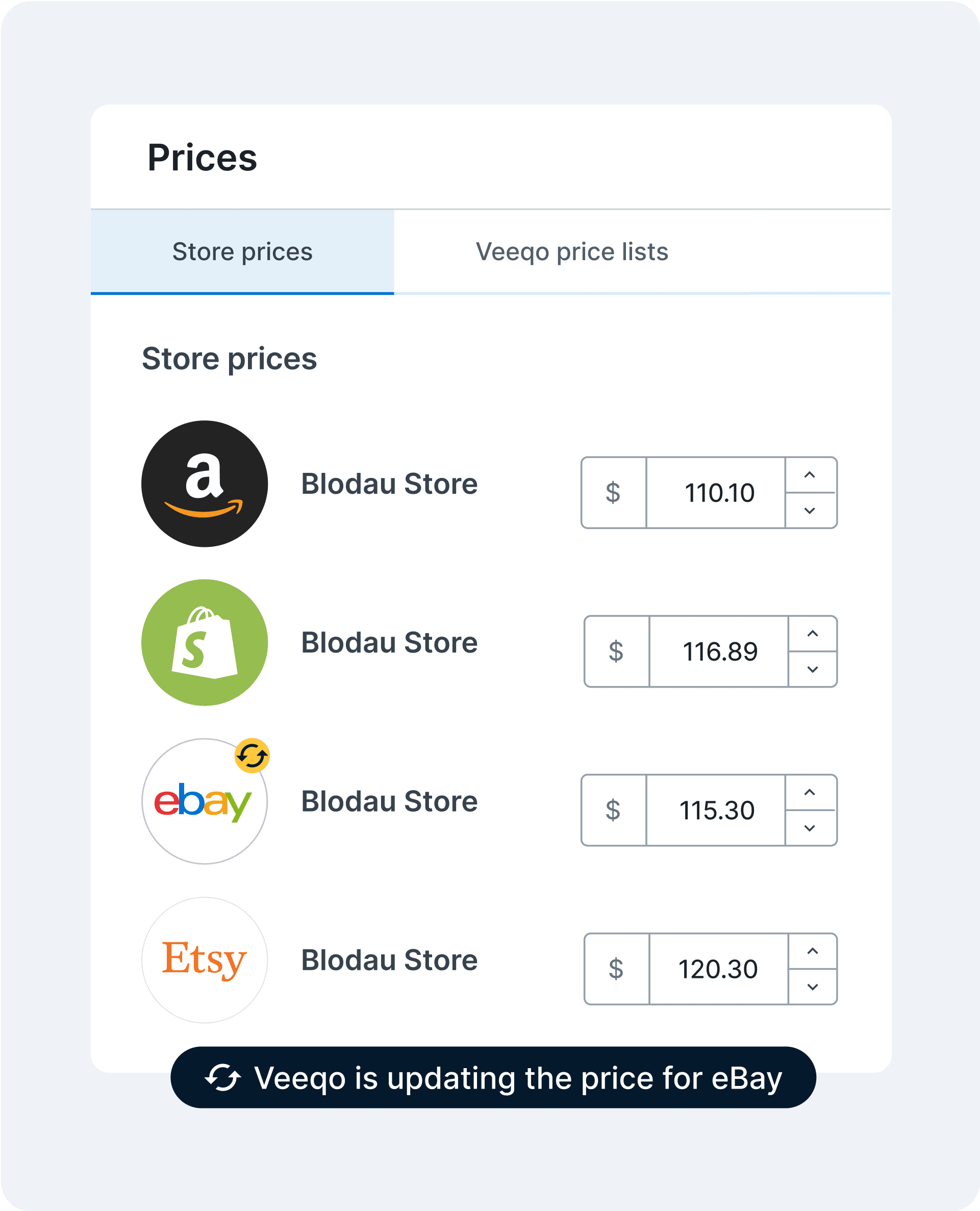 update prices