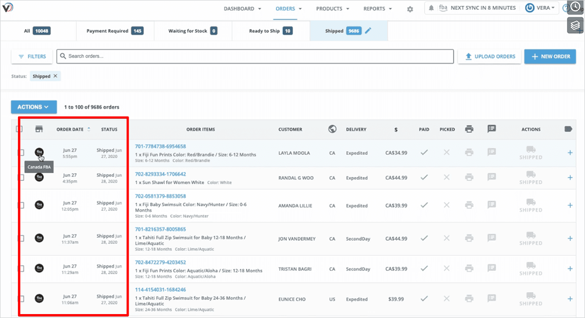 Track your Amazon FBA orders